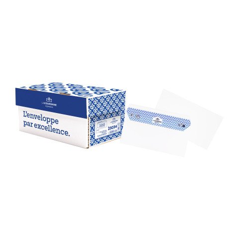 Sobre 110 x 220 mm La Couronne 90 g sin ventana blanca - Caja de 200