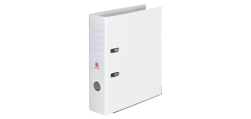 Archivador de palanca forrado en polipropileno Bruneau Folio lomo 5 cm blanco