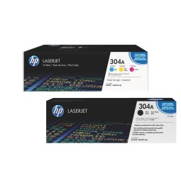 Pack of 4 toners HP 304A black + color