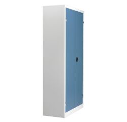 Armoire d'atelier monobloc H 198 x L 100 x P 43 cm corps gris - portes bleues