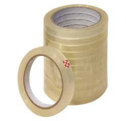 Caja 24 rollos de cinta PVC transparente 12mm x 66 m