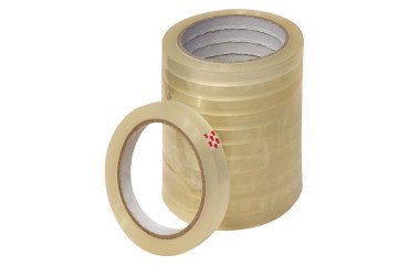 Caja 24 rollos de cinta PVC transparente 12mm x 66 m