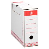 Boîte archives Carton Bruneau - Dos 10 cm - Haute résistance - Rouge