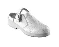 Zuecos de seguridad para mujeres en cuero blanco Daurie Parade SB SRC A-E.