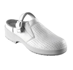Zuecos de seguridad para mujeres en cuero blanco Daurie Parade SB SRC A-E.