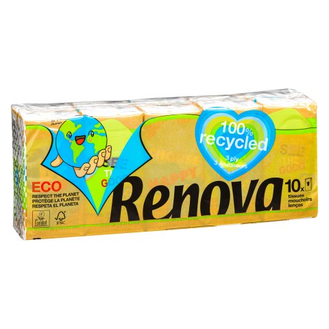 Pañuelos Renova Green 3 capas - Paquete de 10