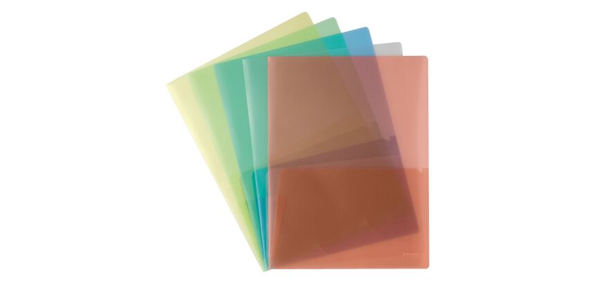 Chemise double poches Esselte polypropylène translucide A4 couleurs assorties