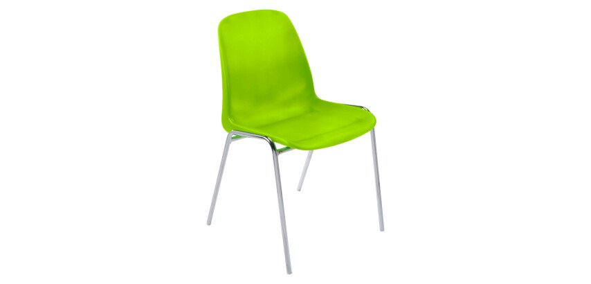 Chaise coque - coque polypropylène - pieds métal - Version coloris acidulés