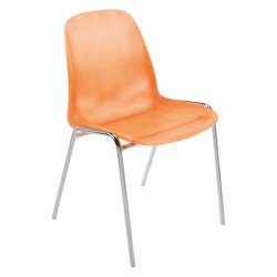 Chaise coque SORA - coque polypropylène - pieds métal - Version coloris acidulés