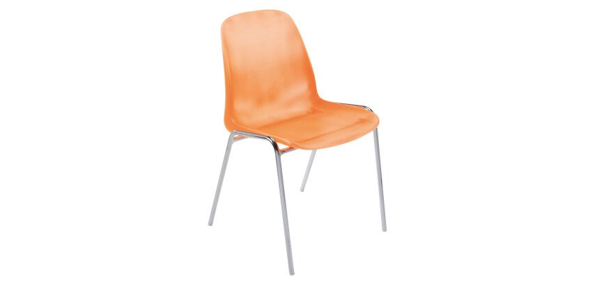 Chaise coque SORA - coque polypropylène - pieds métal - Version coloris acidulés