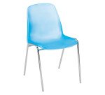 Chaise coque SORA - coque polypropylène - pieds métal - Version coloris acidulés