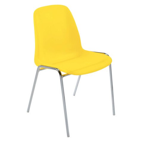 Chaise coque - coque polypropylène - pieds métal - Version coloris acidulés