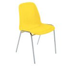 Chaise coque - coque polypropylène - pieds métal - Version coloris acidulés