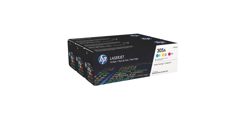Pack van 3 toners HP 305A kleur