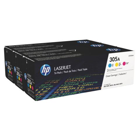 HP 305A (CF370AM) Pack 3 tóneres colores