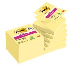 Z-notes repositionnables Super Sticky Post-it 76 x 76 mm jaune - bloc de 90 feuilles