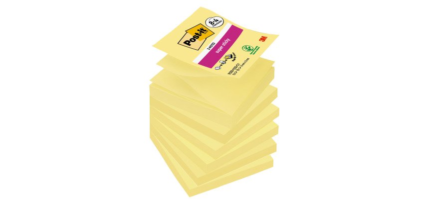 Z-notes repositionnables Super Sticky Post-it 76 x 76 mm jaune - bloc de 90 feuilles