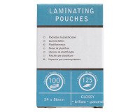 Box of 100 Fellowes laminating pouches 54 x 86 mm - 2 x 125 µ