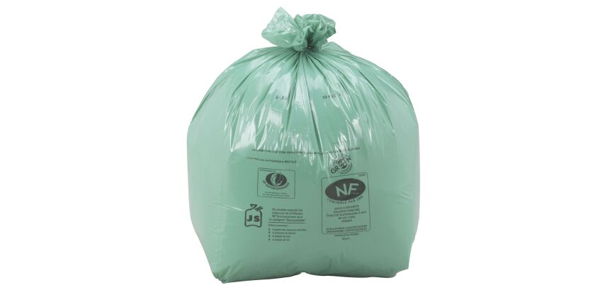 Sac poubelle 50 litres NF Environnement vert - 250 sacs