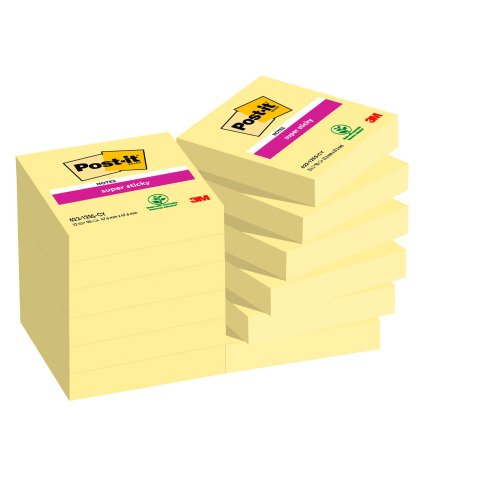 Notes jaunes SUPER STICKY POST-IT 51 x 51 mm - Bloc de 90 feuilles