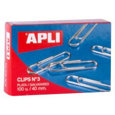 Clips galvanizados nº3 40 mm Apli - Caja de 100