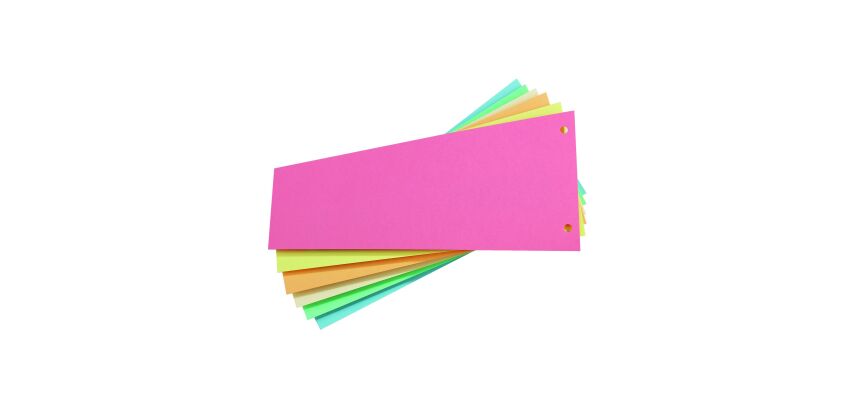 Intercalaires neutres Trapèze carton couleurs assorties - Paquet de 100