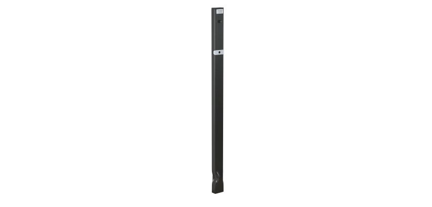 Poteau pour corbeille murale 27 litres Tourny Rossignol rectangulaire extérieur pivotante, H 98,5 cm gris