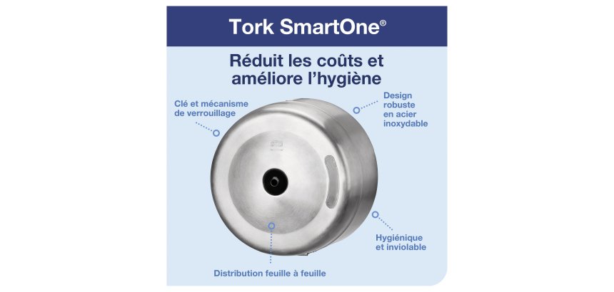 Spender für Toilettenpapier Tork T8 SmartOne Inox