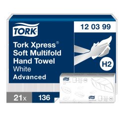 Secamanos plegado en W Tork Advanced suave - Caja de 3780