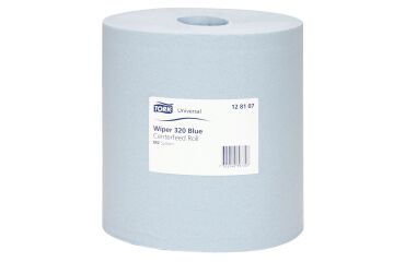 Bobine d'essuyage à dévidage central Tork M2 Wiper 320 bleue - Carton de 6