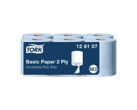 Bobine d'essuyage à dévidage central Tork M2 Wiper 320 bleue - Carton de 6
