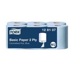 Bobina de secado mecha Tork M2 Wiper 320azul - caja de 6
