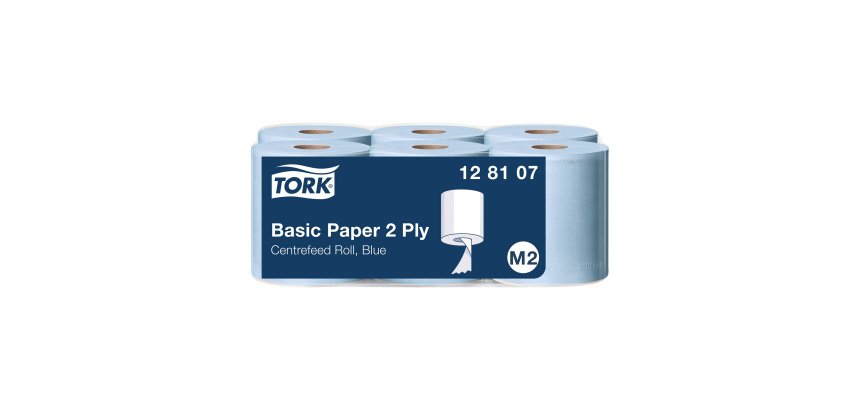 Bobine d'essuyage à dévidage central Tork M2 Wiper 320 bleue - Carton de 6