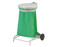Mobiele vuilniszakhouder 50 l Rossignol met pedaal kleur grijs