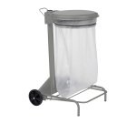 Support de sacs poubelles roulant 50 Litres Collecroule Rossignol, gris