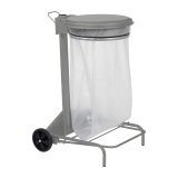 Support de sacs poubelles roulant 50 Litres Collecroule Rossignol, gris