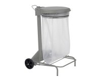 Support de sacs poubelles roulant 50 litres Rossignol à pédale gris