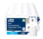 Papier toilette triple épaisseur Tork Premium T4 - 72 rouleaux de 250 feuilles