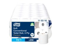 Papier toilette triple épaisseur Tork Premium T4 - 72 rouleaux de 250 feuilles