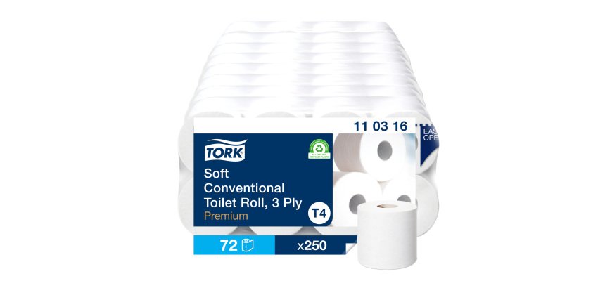 Papier toilette triple épaisseur Tork Premium T4 - 72 rouleaux de 250 feuilles