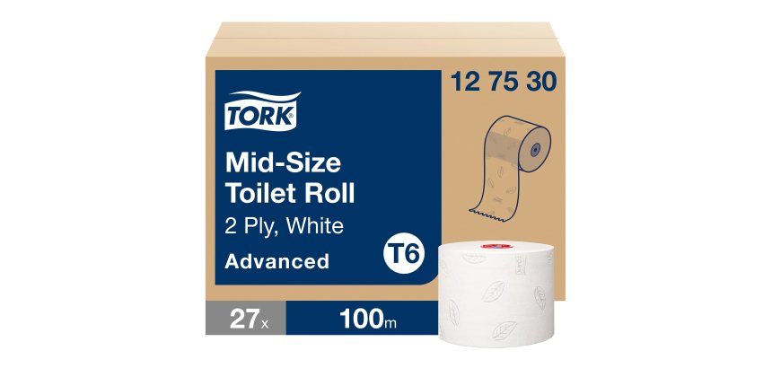 Toilet paper double thickness Tork T6 Premium - Box of 27 rolls 100 m
