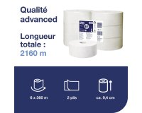 Toilettenpapier Maxi Jumbo doppelte Dicke Tork T1 Advanced - Paket von 6 Rollen 360 m