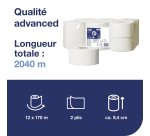Papier toilette Mini Jumbo double épaisseur Tork T2 Advanced - 12 rouleaux de 170 m