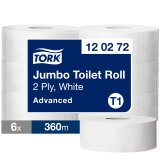 Papier toilette Maxi Jumbo double épaisseur Tork T1 Advanced - 6 rouleaux de 360 m