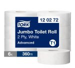 Papier toilette Maxi Jumbo double épaisseur Tork Advanced - Colis de 6 rouleaux 360 m