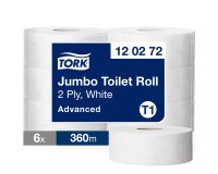 Papier toilette Maxi Jumbo double épaisseur Tork T1 Advanced - 6 rouleaux de 360 m