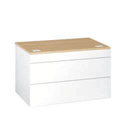 Banque d'accueil basse droite L 120 x H 74 cm - Sunday - chêne clair