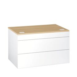 Banque d'accueil basse droite L 120 x H 74 cm - Sunday - chêne clair