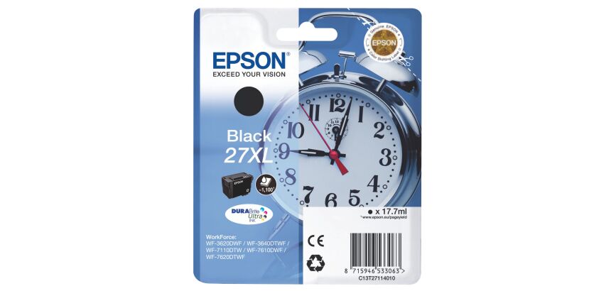 Cartouche d'encre noire Epson haute capacité - 27XL - Pour imprimante jet d'encre