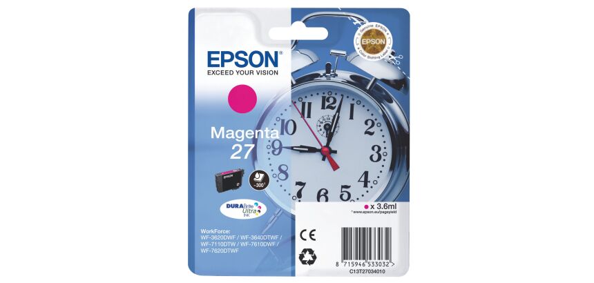 Epson 27 / C13T27024010 Cartuchos originales separados cian, magenta o amarillo (300 páginas) 